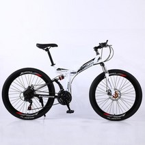 도로 자전거 경주 용 자전거 접이식 자전거 산악 자전거 2624 인치 스틸 212427 속도 자전거 듀얼 디스크 브레이크, 흰색 40 휠 스포크