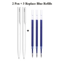 원래 Xiaomi 펜 쓰기 부드러운 빛 Mijia 프레스 코어 교체 리필 블루 레드 블랙 0.5mm 비즈니스 롤러 볼펜, 2pen 3blue refills