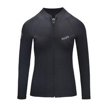 웻슈트 자외선 차단 긴 소매 다이빙 자켓 숙녀 MM 네오프렌 따뜻한 수상 스포츠 스노클링 서핑 지퍼 탑 1., 01 Black_03 M 55-65KG