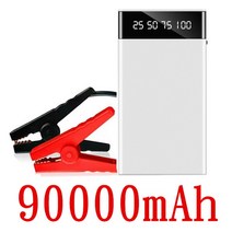 점프스타트 자동차 점프스타터 휴대용 점프기 99000mAh 점프 스타터 비상 보조베터리 1000A 배터리 충전기 12 볼트 3.0L/6.0L 자동 부스터 시작 장치, [02] White-90000mAh