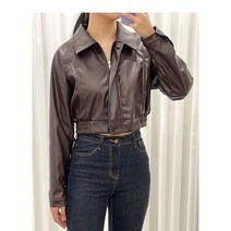 봄신상 여성 크롭자켓 레더자켓 블루종JK 2컬러 (블랙/브라운 ) FREE 사이즈