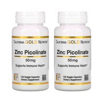 2+1 캘리포니아골드 뉴트리션 징크피콜리네이트 아연 50mg 베지 캡슐 120정, 1개, 기본