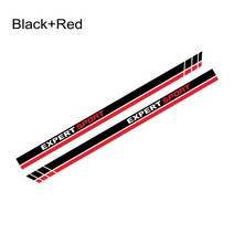 지게차 부품 자동차 도어 사이드 스티커 camper van diy 그래픽 줄무늬 스타일 장식 데칼 자동 튜닝 액세서리 푸조 전문가 스포츠, 블랙 레드, mwb