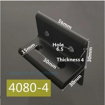 앵글브라켓 4홀 90 도 브래킷 패스너 2020 2550 3030 4545 4590 앵글 커넥터 알루미늄 프로파일 액세서리, 13 4080-Black-1PCS