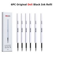 중성펜 문구용품 샤오미-델리 메탈 젤 펜 롤러볼 Caneta 볼펜 0.5MM 서명 사무실 학생용 비즈니스 문구 용품, [22] 6Deli Black Refill