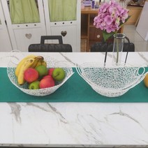 체리향기 철망 과일담는 바구니3p세트 수납바스켓, 화이트