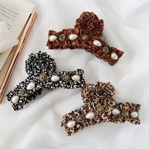 [1+1+1] 큐빅 진주 호피 올림머리 집게핀 머리 헤어