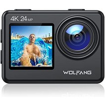 WOLFANG GA200 액션 캠 4K 24MP 수중 카메라 WiFi 40M 방수 EIS 이미지 안정기 터치스크린 헬멧 카메라 170° 광각 캠코더(충전기 원격 제어 배터리 2개 및 액세서리 키트)-37629, 하나의