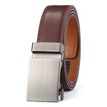 107679 남성용 벨트 자동 버클이있는 래칫 드레스 브라운 블랙 트림 35mm 너비, 44 quot 에서 50 quot 허리까지, A-브라운-0002