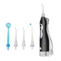 찌꺼기가글 물치실 치아물총 구강 세정기 usb 충전식 물 flosser 휴대용 치과 용, 검은색