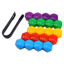 자동차 휠 너트 20x 자동차 타이어 휠 너트 캡 19mm 포드 뷰익 도요타 마쓰다 현대 쉐보레 외부 장식용 허, 02 5 colors mix_03 21mm, 02 5 colors mix_03 21mm