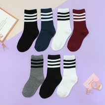 비단길 아동용 N루헤이 주니어 양말 검정색 2p+ 아이보리 2p + 네이비 + 레드 + 그레이