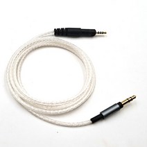 오디오 테크니카 ATH-M40X M50X 이어폰 교체 3.5mm 실버 도금 케이블, 01 white