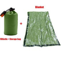 휴대용 단열 방수 비상 생존 침낭 등산 망토 비옷 캠핑 장비, [04] 그린 with storage b