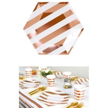 파티 테이블 셋팅 ST골드 접시 20cm 돌잔치상차림, 핑크