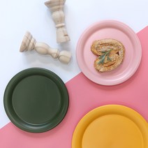 위즈라인 매트 원형 플레이트 3size, 옐로