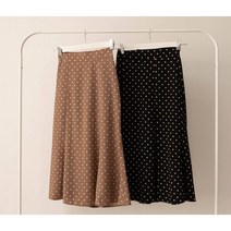 트랜드세터 잘록 허리 FW 도트 무늬 A라인 스커트 2색