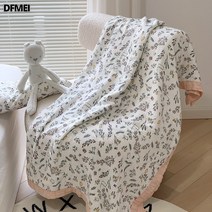 DFMEI 대나무 섬유 여름 이불 통풍 담요 여름용 통풍차 담요 다용 담요 침구, 꽃토끼, 150x200cm