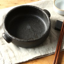양손잡이 내열 전골 4호, 검정, 가로 25 cm / 높이 6 cm