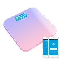 전자 욕실 규모 블루투스 디지털 규모 스마트 바닥 규모 led 디스플레이 레인보우 그라디언트 오로라 체지방 저울 동기화 앱, 오로라 보라색