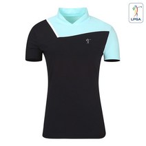 LPGA [LPGA] 여성 변형넥 컬러배색 티셔츠(L212TS523P)