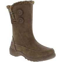 WEATHERPROOF 웨더프루프 여성용 추운 날씨용 부츠 사이드 지퍼 듀얼 버튼 미란다 미디엄 및 와이드 너비 가능 브라운.