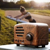 [∂LL7] 엔틱 사운드바이감성루나 블루투스스피커 가정용 예쁜 디자인 여행용 우드 앤틱 인테리어 무선 라디오_h§eEA, §본상품§e