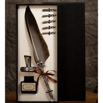 깃털펜 캘리그라피 딥펜 만년필 선물용, 그레이