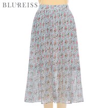 [블루레이스] 플라워나염플리츠롱스커트_BI3S1SK8031