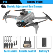 fpv 드론 고글 KBDFA신제품 P10 8K 프로페셔널 듀얼 HD 카메라 ESC 와이파이 5G 전송 쿼드콥터 장애물 회피, 07 Gery-Dual C-ESC-1B