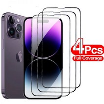 휴대폰 화면 보호 유리 아이폰용 아이폰 14 13 12 11 프로 맥스 미니 14 플러스 11 X XR XS 6 7 8 용 강화 4 개, For iPhone XS MAX, 4 조각_Black Glass