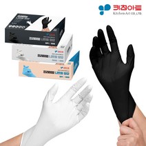 키친아트 프리미엄 니트릴장갑 100매, 블랙, L, 대(L)
