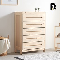 라반가구 편백나무 루아 5단 서랍장 다용도 수납장 거실장 양말수납장 네추럴 색상 원목 서랍장, 5단서랍장