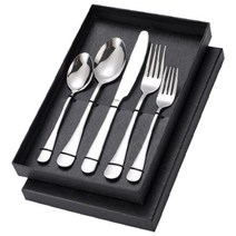 QDY 5Pcs 휴대용 스테인레스 스틸 Flatware 재사용 가능한 식기 경량 배낭 칼 붙이 식기류 주방 용품 세트 결혼식, 28x18x3.3cm, 은