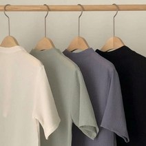 4colors 요루 플리츠 여성 여름 루즈핏 반목 주름 지 민트 소라색 반팔 블라우스