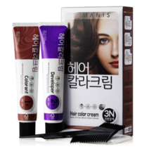 매니스 칼라크림 천연식물을 사용한 새치머리전용 염색약, 1개, 진한갈색