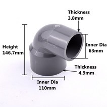 PVC 부속품 배관 자재 플라스틱 수도관 퀵 커넥터 엘보우 90 파이프 팔꿈치 감소 피팅 1 개 정원 관개 시스템 조인트 물고기 탱크 수족관 액세서리, [01] 1pc, [13] 110-63mm inner dia
