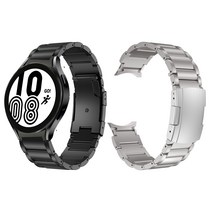 티타늄 메탈 삼성 팔찌 밴드 [틈새 없음] 용Samsung Galaxy Watch 5 40mm/44mm/Pro 45mm Watch 4 40/44mm Classic 42/46mm, 은