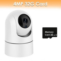 5G WiFi 베이비 모니터 1080P 미니 실내 CCT보안 2K 4MP AI 추적 오디오 비디오 감시, 4MP 32G Card, 영국 플러그, 스페인