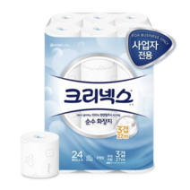 크리넥스 순수 3겹 화장지 27m, 2팩, 24롤