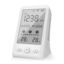 공기질 측정기 카운터기 Tuya-Wifi 대기질 모니터 실내 홈 오피스 CO2 온실 온도 습도 감지기, [01] White, 01 White