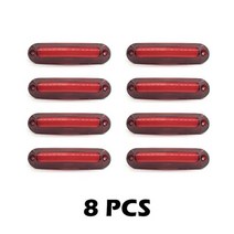 스탠다드메카닉 중장비 부품 468x 6 smd led 측면 개요 마커 테일 라이트 정리 방향 신호 램프 표시기 자동차 트레일러 트럭 트럭 액세서리 10-30v DIY, 8개 red