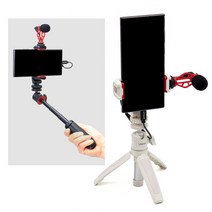 울란지 MT-08 ST-06S 스마트폰 촬영 마이크 키트 브이로그 유튜브 야외방송 셀카봉 확장 삼각대 야방 먹방 여캠 VLOG, 화이트 세트, 오토케 미니라이트 1개 추가, 휴대용 가방 추가 안함