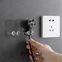 PKFARM 선정리 다용도 투명 매직 플러그 후크걸이 거치 행거 깔끔 벽후크, 20Ea, 투명(단일상품)