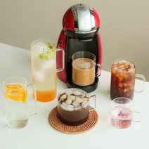 데일리 로스팅 내열유리컵 4size 캡슐커피잔 손잡이유리잔 투명, 단품, 본상품선택