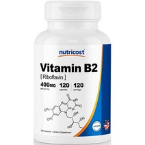 뉴트리코스트 비타민 B2 400mg 캡슐 120캡슐 1서빙 400mg 120회분 Vitamin B2 Capsules [400 MG] [120 CAPS]