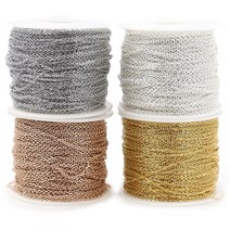 쇠사슬 스텐 체인 1mm 1.5mm 2mm 너비 실버 로즈 골드 스테인레스 스틸 금속, 로즈 골드 1mm