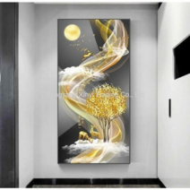 happy shopping하늘로 향하는 비단 황금길 황금 사슴 나무 전체수 보석십자수 DIY키트 B0621, 90x160cm