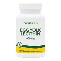 Natures Plus 네이처스 플러스 달걀노른자 레시틴 600mg HDL콜레스테롤 포스파티딜 콜린 에탄올아민 인지질 180 캡슐