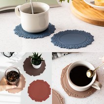 국산 실리콘 컵받침 디자인 예쁜 카페 커피 차 잔받침, 쿠팡50억 아모르 민트